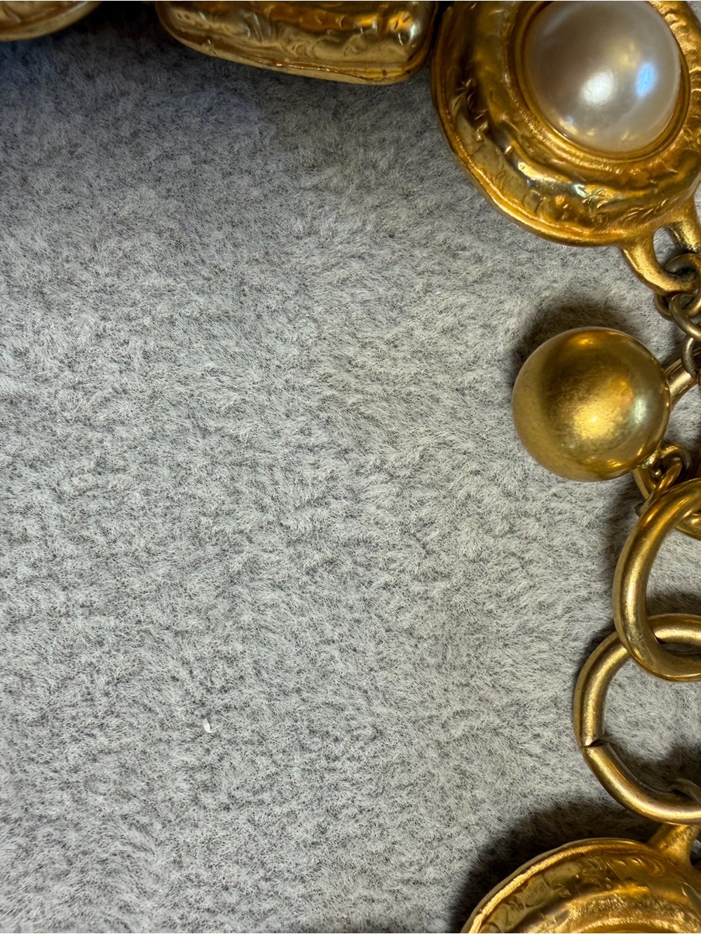 ! Anne Klein Gold-Tone Faux Pearl & Black Tile Necklace - Picture 7 of 11